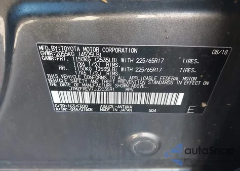 2018 Toyota Rav4 Le from USA, damaged, VIN JTMZFREV7JJ203591